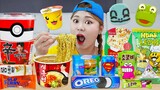Korean Convenience Store Food Mukbang 하이유의 찐득볼 편의점 음식 먹방! 컵라면 삼각김밥 피자 REAL SOUND | HIU 하이유