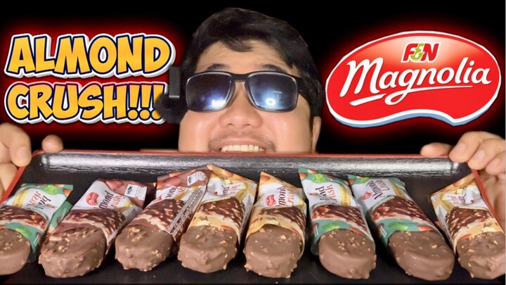 MAGNOLIA ALMOND CRUSH MINT 🥶 ICE CREAM 🍦AIS ES KRIM | (MUKBANG MALAYSIA) ASMR EATING SHOW | CEMIL