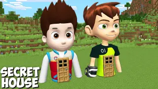 I found HOUSE INSIDE PAW PATROL RYDER and BEN 10 in Minecraft ! WHAT IS INSIDE HOUSE ?