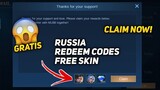 RUSSIA REDEEM DIAMONDS CODES AND SKIN + MAYHEM EVENT (CLAIM NOW) | MOBILE LEGENDS BANG BANG