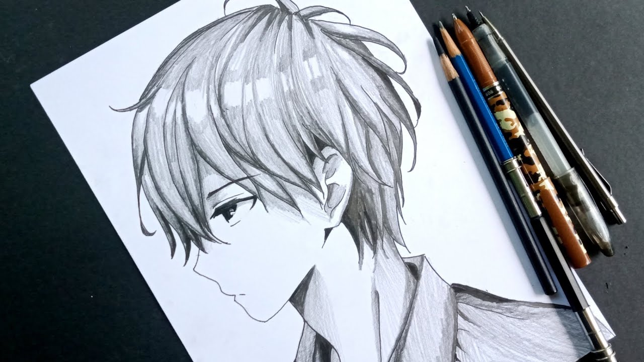 How to draw a male anime face side view Anime drawing step by step for  beginners  YouTube