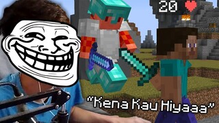 Gua Dan @NevinGaming Troll Dengan Skin Terbalik Di Minecraft Skywars...