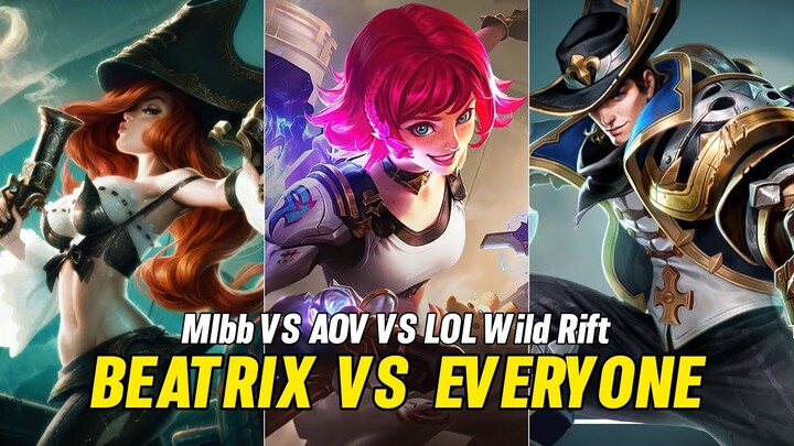 Beatrix MLBB VS Everyone LOL Wild Rift & AOV Hero Skill Effect Comparison 2023