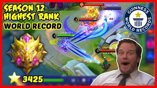 World Record! ɢᴏsᴜ ɢᴇɴ x 3,425 Stars Season 12 - Mobile Legends - MLBB
