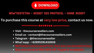 BowTiedTetra - Reddit SEO Protocol - Rank Reddit