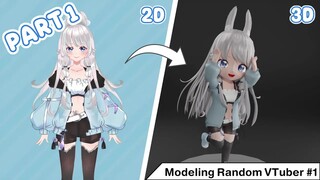 Let's make 3D CHIBI VTUBER BUNNY!! - Tokki Carotty Part 1| Modeling Random Vtuber #1