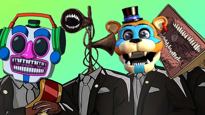 Siren Head Vs Dj Music Man Vs Megahorn Vs Freddy - Coffin Dance Meme ( Cover )