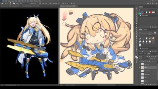 1496 - Laplace / Nikke Goddess of Victory / #Nikke / Drawing Process 2-4