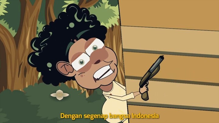 animasi spesial kartun lucu Bimantolok perang Indonesia melawan penjajah - tenta