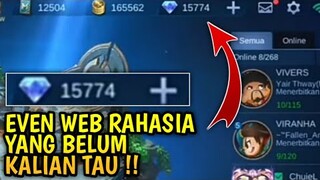 EVEN WEB RAHASIA TERBARU DAPAT DIAMOND GRATIS TIAP HARI MOBILE LEGEND