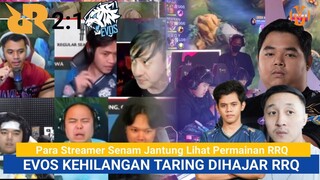 SENAM JANTUNG PARA STREAMER REAKSI PERMAINAN EVOS LEGENDS VS RRQ | #mplids12