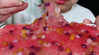 [ASMR]The chewing sound of eating colored Slime