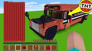 CHO NỔ XE BUÝT TRƯỜNG HỌC BẰNG TNT VỚI 1000 MÁU LIỆU BẠN SỐNG SÓT ĐƯỢC TRONG MINECRAFT KHÔNG ?😱