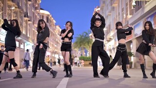 【街头翻跳】EVERGLOW《DUN DUN 》舞蹈COVER 厦门中山路一镜到底 小姐姐们的实力真的好强