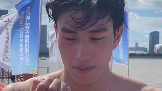 2024#横渡钱塘江 冠军是这位19岁小伙，长得帅，游得快，还刚考上上海交大！