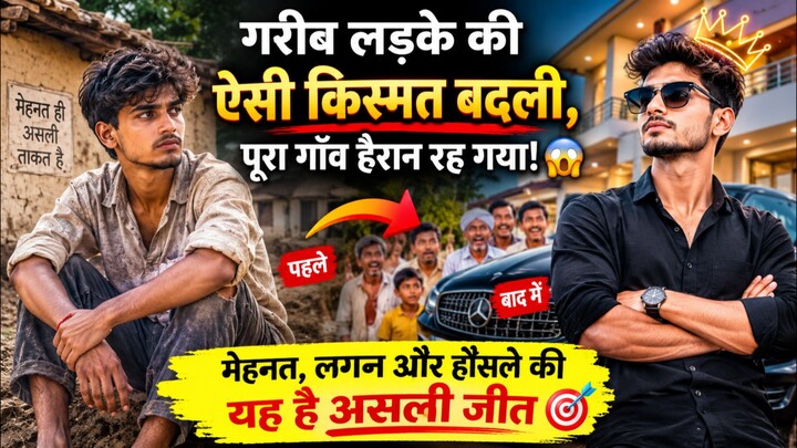 पूरा गाँव गरीब लड़के की ऐसी किस्मत बदली, पूरा गाँवहैरान रह गया! 😱💰 | Hindi Motivational Story