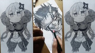 draw Akaza dan Qin shi huang😈