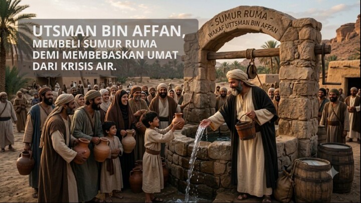 KISAH UTSMAN BIN AFFAN, MEMBELI SUMUR RUMA DEMI MEMBEBASKAN UMAT MUSLIM DARI KRISIS AIR