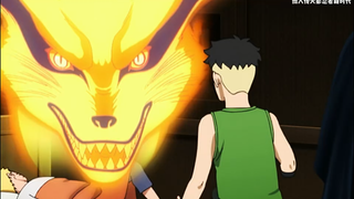Kawaki looked down on Naruto and made Kyuubi angry. It was a good show. "