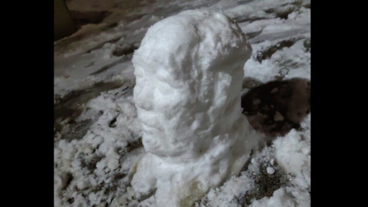 Stacked a statue of a great leader’s head