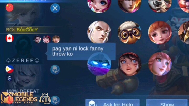 FANNY 8 MATCHES IN RANK GAME