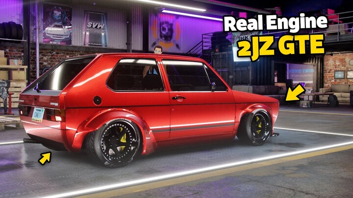 Need for Speed Heat - 2JZ GOLF GTI Customization | Real Engine & Sound