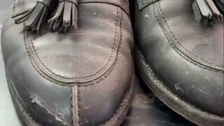 网友为老丈人翻新一双600美元的老古董皮鞋...看它一点点恢复光泽的过程太治愈了！