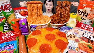 편의점 🧡 직접 만든 치즈피자 치즈불닭 짜파구리 디저트 먹방 Korean convenience Store Food Ramyun Dessert Mukbang ASMR Ssoyoung