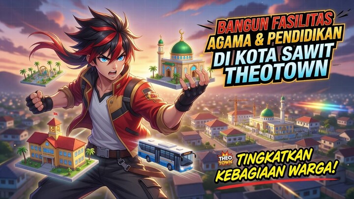 Bangun Fasilitas Agama dan Pendidikan di Kota Sawit TheoTown, Tingkatkan Kebahag