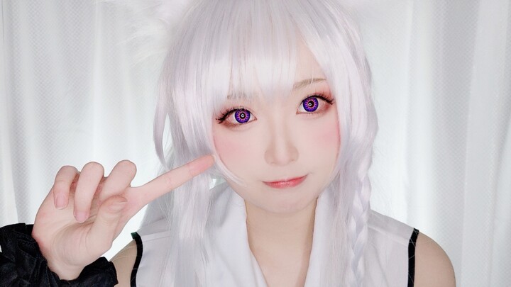The white-haired beast-eared girl is not tempted to challenge!