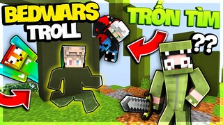 KHANGG BEDWARS THỬ THÁCH TROLL TRỐN TÌM CÙNG NOOB TEAM VÀ NGƯỜI LẠ *KHANGG TROLL NOOB TÀNG HÌNH