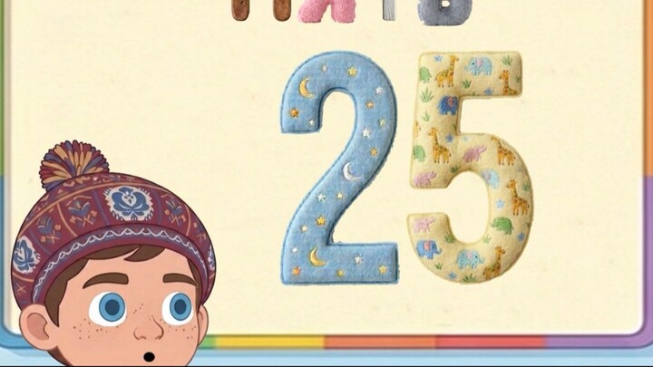 цифра 25, цифра двадцать пять, учим цифры, цифры для детей, счет для детей, обучение малышей, развив