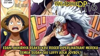 SPOILER OP 1116 LENGKAP! AKHIRNYA REAKSI SELURUH KRU ROGER DPERLIHATKN! MEREKA TAU LUFFY ADLH JOYBOY