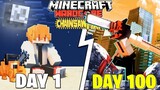 I Survived 100 Days As CHAINSAW MAN In Hardcore Minecraft...Hindi