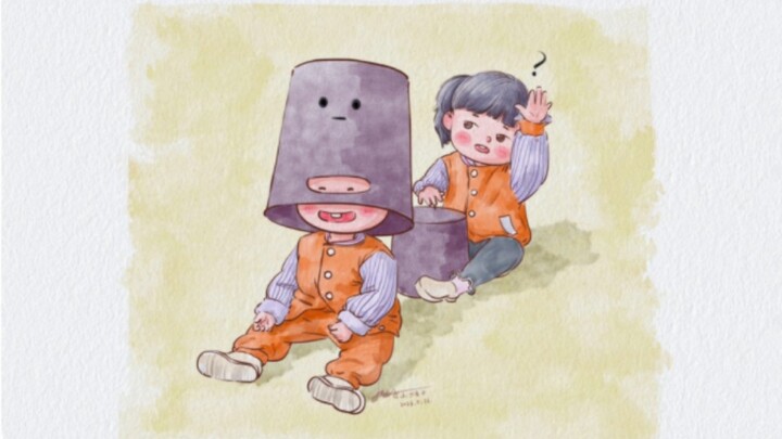 So cute! Little girl: Huh? Prop bucket: Huh?