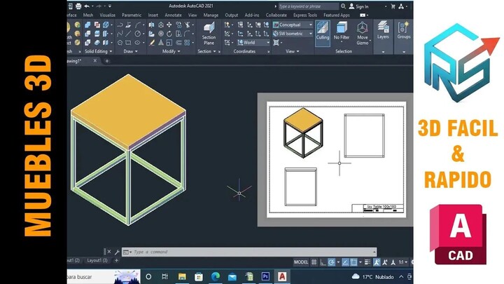Dibujo 3D a 2D en minutos en AutoCAD, comando Solprof 2026