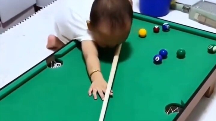 The little brat has cleared the table with one shot since he was young