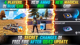 10 SECRET CHANGES IN FREE FIRE AFTER OB43 UPDATE | FREE FIRE NEW OB43 UPDATE | FREE FIRE NEW UPDATE