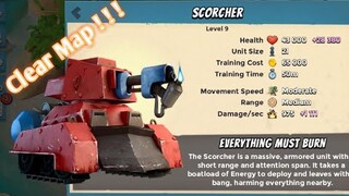 Boom Beach : Clear Map Use Scorcher Red Tanks