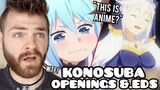 First Time Hearing KONOSUBA Openings & Endings | ANIME REACTION