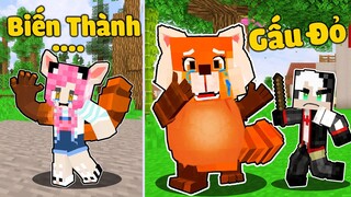 MỀU THỬ THÁCH 24H HÓA GIẢI LỜI NGUYỀN GẤU MÈO TRONG MINECRAFT*1 NGÀY MỀU SỞ HỮU SỨC MẠNH GẤU TRÚC ĐỎ