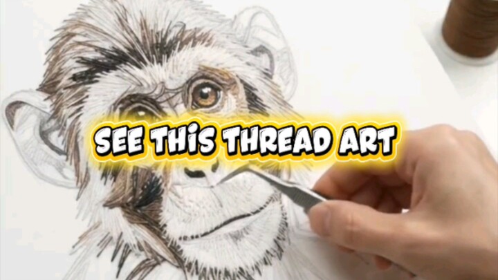 Monkey Drawing with Colorful Threads | Satisfying Thread Art