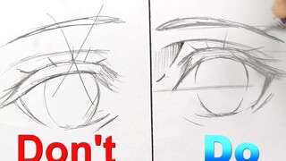[手绘][铅笔]正确VS错误 教你画卡通眼睛的正确步骤方法 干货教程