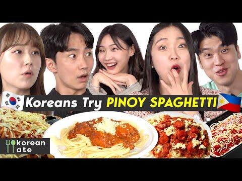 Koreans Try PINOY Spaghetti for the First Time! 🇵🇭🇰🇷| Korean Ate
