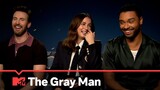 The Gray Man Cast Talk Ryan Gosling In Barbie & Spy Facial Hair | MTV Movies