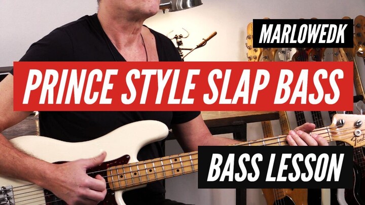 Prince style Funk Slap bass groove lesson