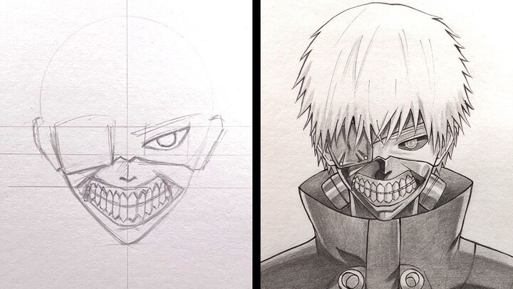 How to Draw Kaneki ken | easy anime drawing | step by step drawing tutorial