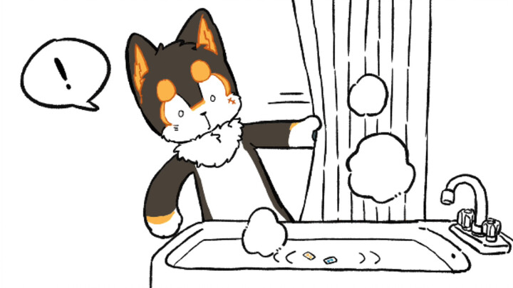 [Daily life of plush roommates]? ! Did Marshmallow Fu Ni take a bath and wash himself out?