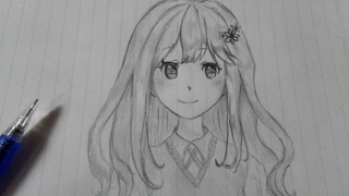 วาดอนิเมะผู้หญิงง่าย ๆ - นักเรียนเกาหลีผมยาว น่ารัก Ep81