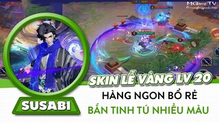 Onmyoji Arena | Review skin lễ thưởng vàng level 20 của Susabi, bắn tinh tú nhiều màu